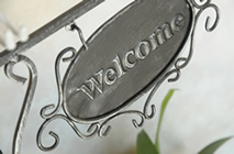 入り口では癒しの小道具がお出迎え